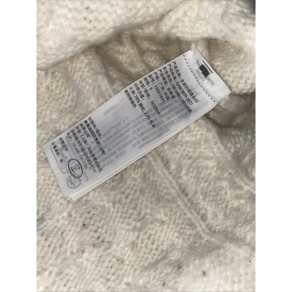 Abercrombie Fitch Sweater Women Small Ivory Chunky Cable Knit Mock Neck - Picture 4 of 6